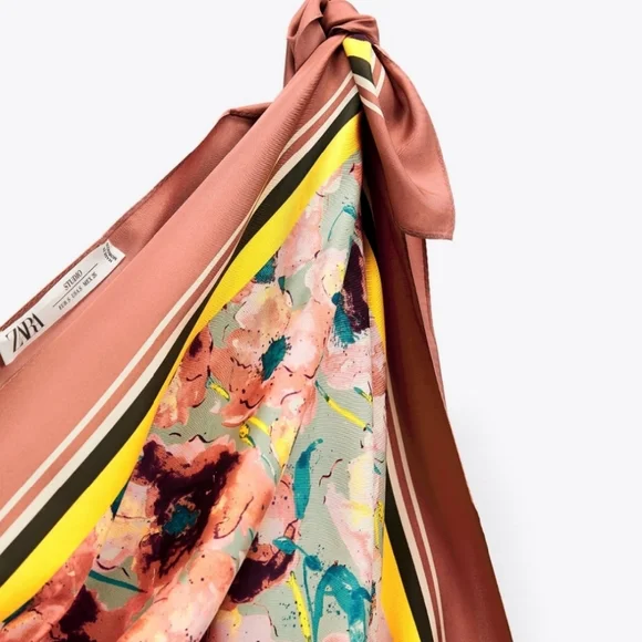 Zara 3-in-1 Limited Edition Printed Silk Hankerchief Dress - Picture 8 of 16